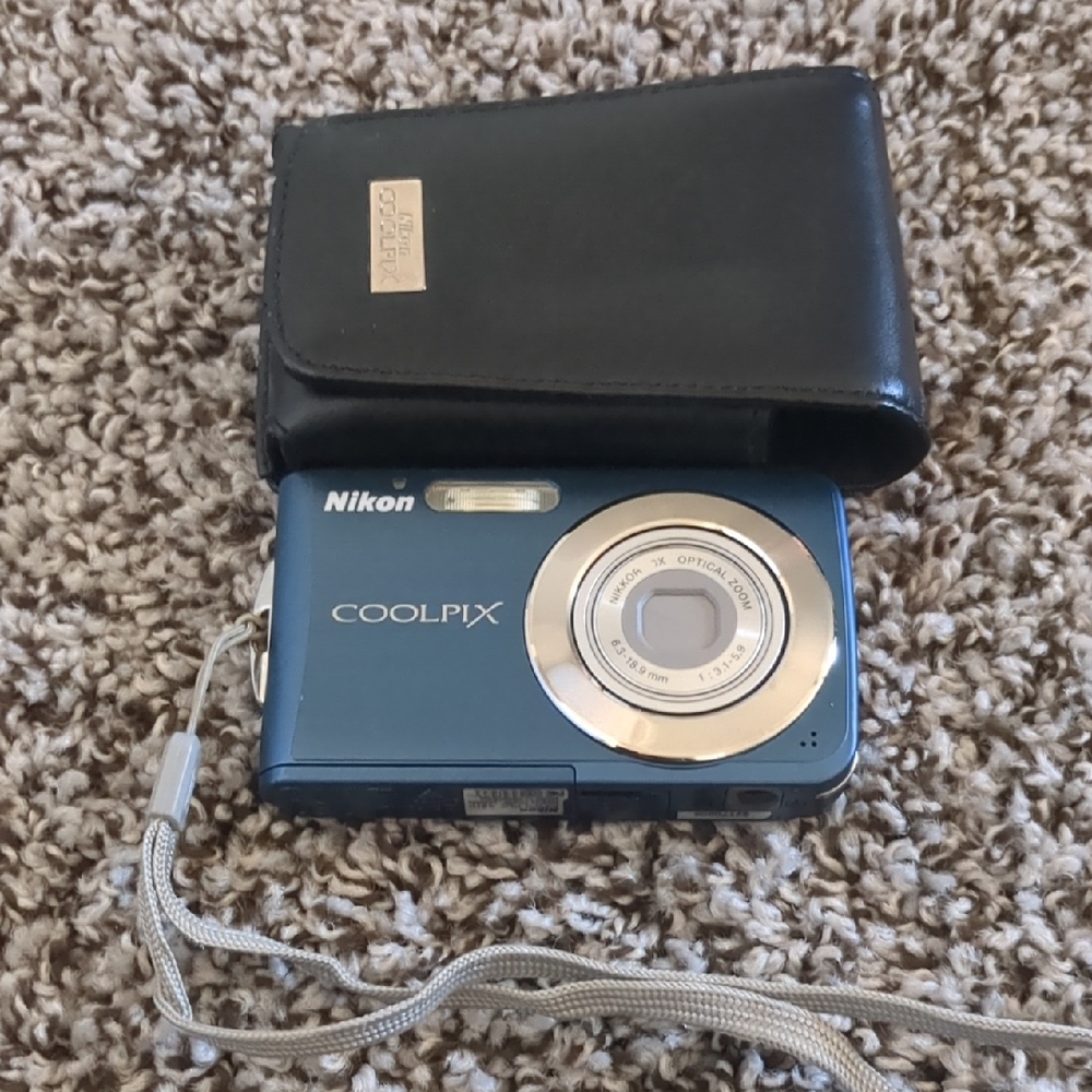 Nikon COOLPIX Compact Digital Camera in Blue with Wrist Strap
